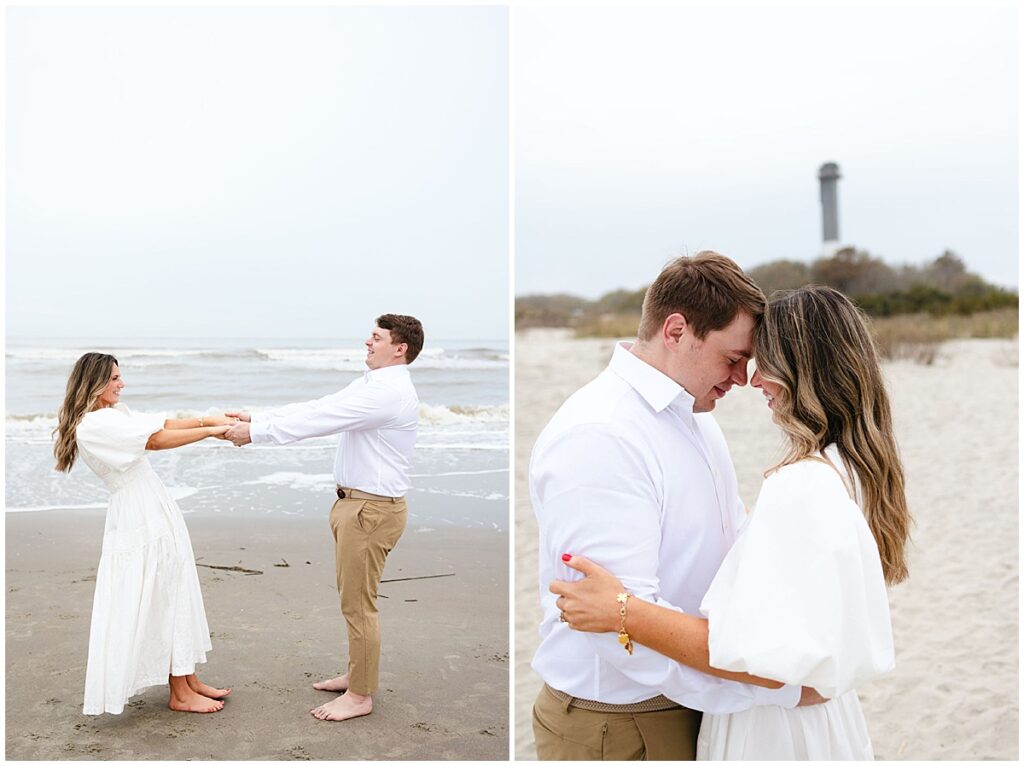 Charleston engagement photos at Sullivan's Island. All photos taken by Emily Barnes of Emily B Creative.