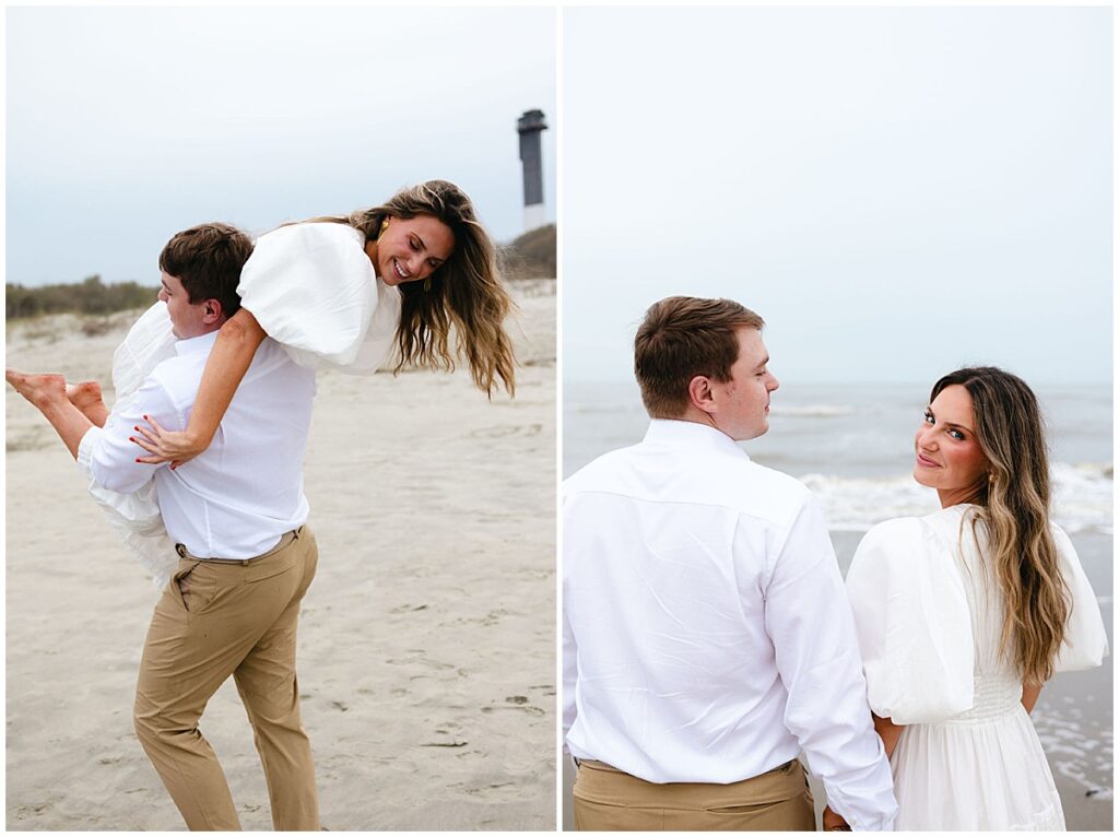 Charleston engagement photos at Sullivan's Island. All photos taken by Emily Barnes of Emily B Creative.