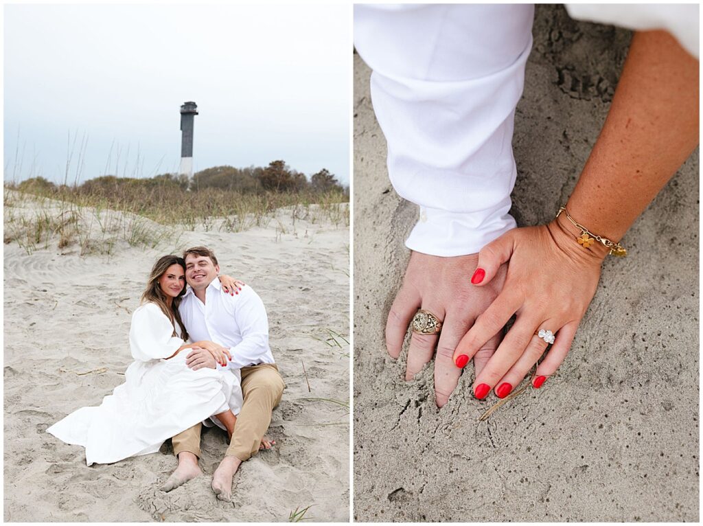 Charleston engagement photos at Sullivan's Island. All photos taken by Emily Barnes of Emily B Creative.